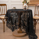 Embroidered Lace Table Cloth French Artistic Ruffled Table Cover Elegant Hollowed Out Home Anti-Slip Linen Decorative Tablecloth