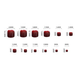 Popxstar  Summer Charm Manicure for Foot Red Fake Toenails Shiny Diamond Designs Short Square Head Press on Toe Nails Stick-on False Nails