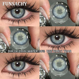 Popxstar  2pcs Black Series Color Contact Lenses Natural Gray Eye Lens Beautiful Pupils Yearly Fashion Brown Softlens Cosmetics