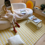 Popxstar  Japanese Style Carpets for Living Room Minimalist Bedroom Decor Plaid Carpet Checkerboard Lounge Rug Large Area Plush Floor Mat