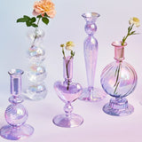 Popxstar 1pc Glass Vases Nordic Candlestick Wedding Decoration Christmas Decoration Candle Stick Holder Home Decor Flower Vase
