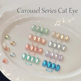 1-8pcs TC Yellow Nails Lucky Red Cat Eye Gel Nail Polish New Blinking Wine Red Cherry Glass Bead Nail Art Nail Supplies