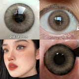 Popxstar  -Pink Lenses Color Contact Lenses for Myopia Beauty Eye Color Lenses Fashion Natural Pupils Grey Brown Blue Lens 1 Pair