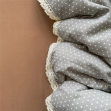 Popxstar INS Girls Cherry Soft Bedding Set Washed Cotton Bed Sheet Queen King Size Duvet Set Flower Comforter Set Pillowcase Bed Linens
