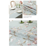 Popxstar Floral Pattern Tablecloth for Dining Table,Dust Proof Spillproof Soil Resistant Cotton Linen Rectangle Table Cover