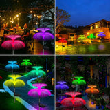 Popxstar Double Solar Jellyfish Light 7 Colors Solar Garden Lights LED Fiber Optic Lights Outdoor Waterproof Decoration Ground Lamp Hot