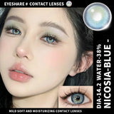 Popxstar NEW 1pair Gray Contact Lens for Eyes Hybrid Natural Colorful Lenses 14.2mm Colorful Eyes Lenses Cosmetic Yearly Use