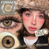 1 Pair NEW Colored Pupils Makeup Green Contact Lenses Beauty Women Colored Pupils Cosmetic Brown Natural Lenses Yearly