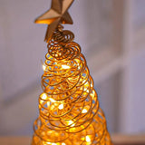 Popxstar  Artificial Christmas Lights Tree Fairy Lamp Tree Metal Spiral Star Lighting Holiday For Home Living Room Decorations Night Lamp