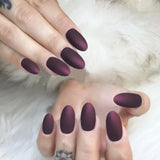 Popxstar 24pcs/set Short Fake Nails for Women Girls Almond Ballet Nail Tips Matte Red Nude Brown Faux Ongles Press on Acrylic False Nail