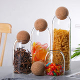 Popxstar Cork Stopper Glass Sealed Jar Coffee Beans Dried Fruit Storage Box Kitchen Food Multigrain Storage Jar Creative Cork Tea Jar