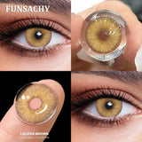 Popxstar  1 Pair Dark Black Color Contact Lenses for Eyes Natural Brown Grey Eye Contacts Beautiful Pupils Makeup Lens Yearly Use