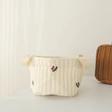Popxstar INS Cute Baby Diaper Storage Bag Baby Supplies Toys Clothes Storage Bag Cotton Embroidery Multifunctional Mommy Storage Basket