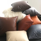 Popxstar Pu Leather Cushion Covers 45x45cm Pillow Cover for Bedroom Living Room Couch Sofa Solid Color Nordic Decorative Home Decor
