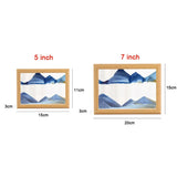 Wooden Frame Sandscape Moving Sand Art Picture Quicksand Craft 3D Hourglass Square Flowing Sand Painting Office Home Decor Gifts