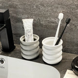 Popxstar  Creativity Circle Gargle Cup Ceramics Toothbrush Holder Minimalist Couple's Cup Home Bathroom Supplies Bathroom Accessories Gift