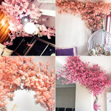 Popxstar  Pink Sakura Artificial Flowers Garland Cherry Blossoms Vines Garden Arch Decor Fake Flower Garland Wedding Party Home Decoration