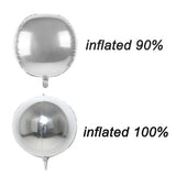 Popxstar 10Pcs Silver 4D Round Balloons 10 18 22 32inch Large Metallic Silver Foil Balloons for Birthday Wedding Silver Party Decorations