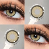 2pcs Fashion Color Contact Lenses for Eyes with Degree 0~-8.00 Myopia Lenses Brown Iris Lens Grey High Quality Lenses