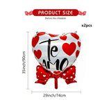 Popxstar 2pcs 35 inch Spanish, I Love You, Love Bow Balloon, Birthday Wedding Valentine's Day Party Decoration Balloon
