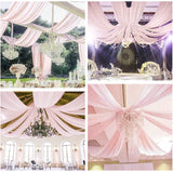 Popxstar Wedding Arch Ceiling Drape Roof Decor Sheer Chiffon Tulle Curtain Draping Backdrop Party Supplies Drapery Ceremony Decoration