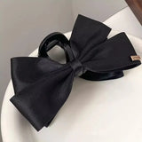 Popxstar Large Black Fabric Bow Grab Hair Clips Women's New Korean Style Hairpin Fashion Shark Cawl Clips Girls Hair Accessories