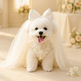 Cute High-end Formal Dress Pet Clothes Puff Chiffon Skirt Wedding Dress for Dogs Skirt Princess Dog  York Clothes Pet Cat Dress