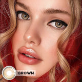 Popxstar  1 Pair 0~ -6.00 Natural Colored Contact Lenses Myopia Lenses Brown Contact Lenses High Quality Natural Lenses Yearly