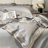 Popxstar  Premium 1000TC Egyptian Cotton Luxury Gold Embroidery Hotel Style Bedding Set Duvet Cover Flat/Fitted Bed Sheet Pillowcases 4Pcs