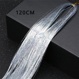 Popxstar Shiny Threads Glitter Hair Tinsel Kit Gold Silk Hair Glitter String Extensions Accessories for Women Headdress