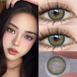 Popxstar  Two pieces Color Contact Lens CompanionFor Eye Use Lenses Green Blue Color Cosmetics Student Accessories Soft Lens Natural Anime