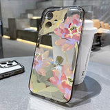Popxstar Lotus Flower Transparent Phone Case For iPhone 11 Case iPhone 13 14 12 15 16 Pro Max XR XS X 7 8 Plus SE 2020 Shockproof Cover