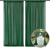 Popxstar  2pcs 5ft x10ft Chiffon Backdrop Curtains, 2 Layer Sheer Fabric Backdrop Drapes Drapes for Bridal Shower Wedding Arch Party Decor