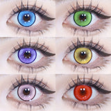 Graded 1pair Color Contact Lenses Anime Halloween Cosplay Softlens 14.5mm 6months