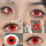 Popxstar 1 Pair Red Cosplay Contact Lenses for Eyes Vampire Black White Lenses for Halloween Eye Makeup Eye Contacts Beauty Lens