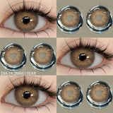 Popxstar Colored Contact Lenses with Prescription Myopia Blue Lenses with Degree Gray Pupils Lens Brown Lenses Fashion Yearly
