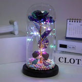 Popxstar  LED Enchanted Galaxy Rose Eternal Beauty And The Beast Rose With Fairy Lights In Dome Christmas Valentine's Day Gifts for Women