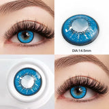 Popxstar Myopia Contact Lenses with Diopters Blue Pupils Color Contact Lenses for Eyes Prescription Contact Lenses 1 Pair/2pcs