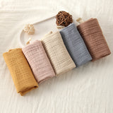 Popxstar 5Pcs Baby Cotton Washcloth Newborn Burp Cloth Square Towels 6-Layer Pure Cotton Soft Absorbent Gauze Cotton Baby Towels