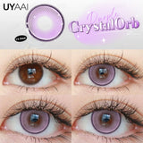 Myopia 15MM Black Diomonds Lenses with Degree 1 Pair Big Eyes Natural Black Lenses Brown Colored Contacts Gray Purple Lens
