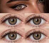Popxstar 2Pcs Color Contact Lenses with Russian Style Green Beauty Pupil Makeup Eyes Brown Gray Lenses DIA:14.0mm