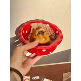 Popxstar  Instagram Style Yogurt Polka Dot Lace Bowl Cute Girlish Heart Breakfast Ceramic Home Oat Bowl