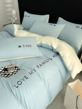 Popxstar  Nordic Luxury Egyptian Cotton Bedding Set King Queen Double Twin Size with Sheet Duvet Cover Pillowcases 1/2 People Bed Linens