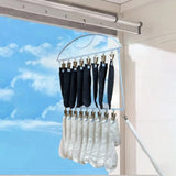 18 Clips Socks Drying Rack Large Capacity Stainless Steel Multi-clip Sock Drying Hanger Space Saving Windproof