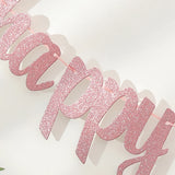 Popxstar 1pc Happy Anniversary glitter flag banner anniversary wedding party decoration pull flowers.