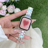 popxstar Laser Transparent Acrylic Strap for Apple Watch Band 42mm 46 41 38 45 44 49 40mm Women Bracelet for iWatch Series 10 9 8 7 6 5