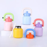 Dopamine Hand-held Kettle 316 Stainless Steel Children's Insulated Cup with Straw Large Capacity Cartoon Big-bellied Cup