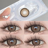 2pcs Yearly Blue Anime Color Contact Lenses with Diopter Myopic Students Natural Lenses Beautiful Fashion Ladies Free Shipping