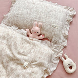 Popxstar INS Ruffle Edge Gauze 100% Cotton Princess Pillow Case 30X50 48X74cm Breathable Pillowcase Decorative for Home Bedding Bedroom