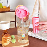 New Plastic Straw Water Bottles For Girls Summer Large Capacity Tea Water Separation Drinking Water Bottle For Schools Portable